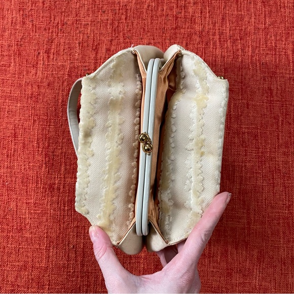 RARE 50’s Bienen Davis Velvet Floral Carpet Chenille Purse Bag - Picture 8 of 15